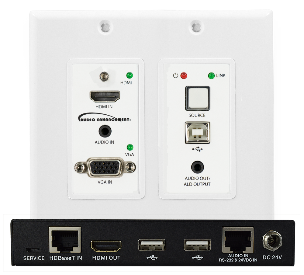 Transmitter and Reveiver Group MD HDBaseT AVConnect Classroom Audio Visual exteder