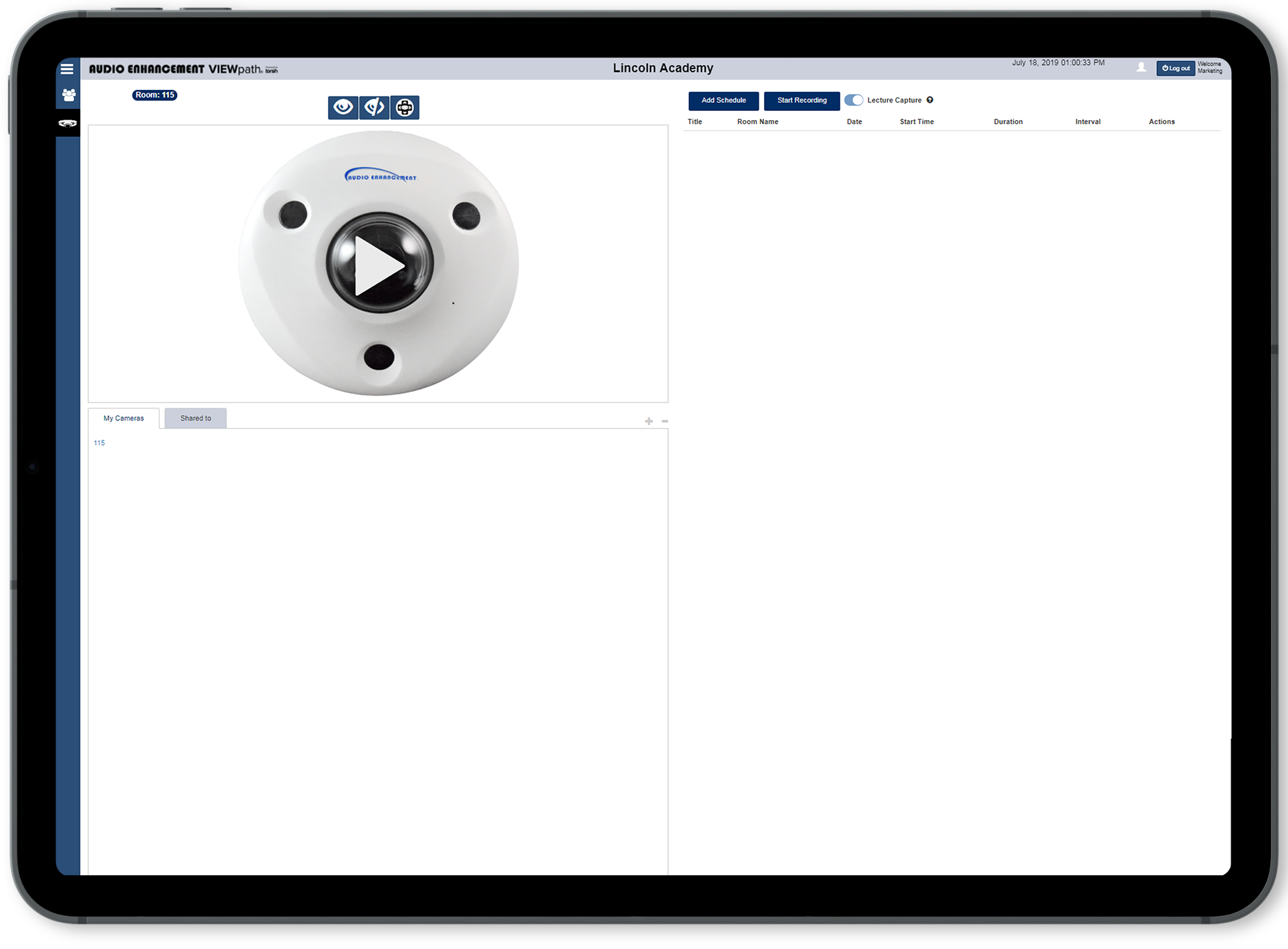 VP With Camera Interface on Ipad VP With Camera Interface on Ipad