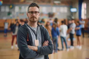 Gym Teacher with XD SAFE Badge